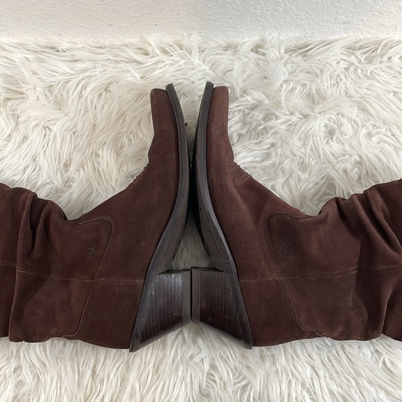 ARIAT 13920 Womens Size 11 B Brown Suede Slouch Cowgirl Western Leather Boots - Picture 7 of 11